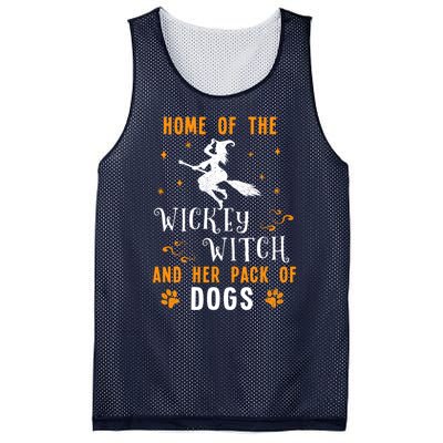 Home Of The Wicked Witch And Her Pack Of Dog Funny Halloween Mesh Reversible Basketball Jersey Tank