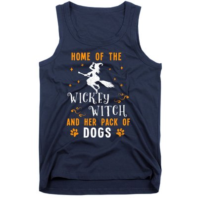 Home Of The Wicked Witch And Her Pack Of Dog Funny Halloween Tank Top