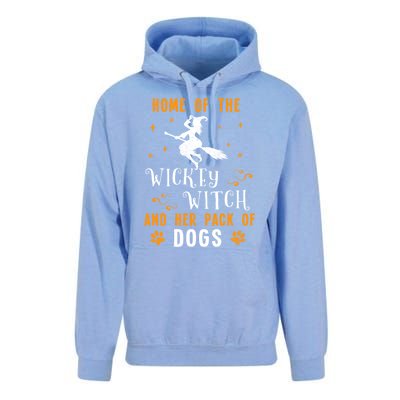 Home Of The Wicked Witch And Her Pack Of Dog Funny Halloween Unisex Surf Hoodie