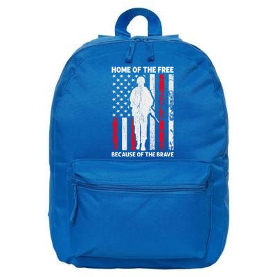 Home Of The Free Because Of The Brave American Veteran Gift 16 in Basic Backpack