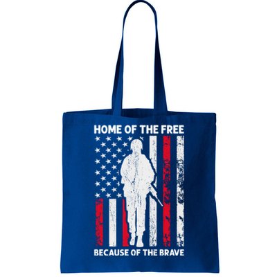 Home Of The Free Because Of The Brave American Veteran Gift Tote Bag