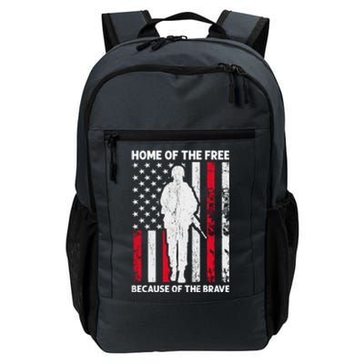 Home Of The Free Because Of The Brave American Veteran Gift Daily Commute Backpack