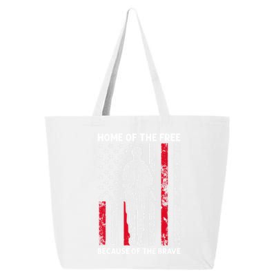 Home Of The Free Because Of The Brave American Veteran Gift 25L Jumbo Tote