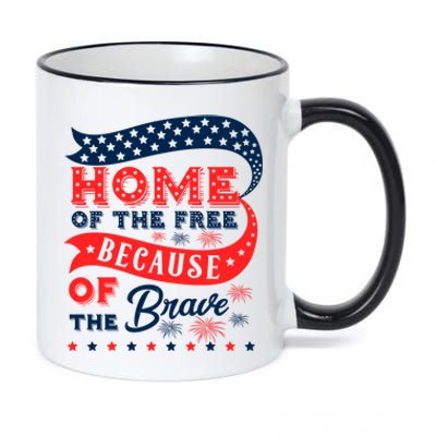 Home Of The Free Because Of The Brave Awesome Usa Favorite Gift 11oz Black Color Changing Mug