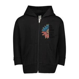 Home Of The Free Because Of The Brave Sunflower Usa Flag Funny Gift Toddler Zip Fleece Hoodie