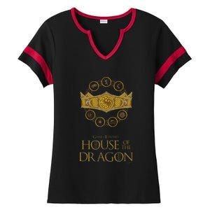 House of the Dragon Group Shot House Crests Crown V2 Ladies Halftime Notch Neck Tee