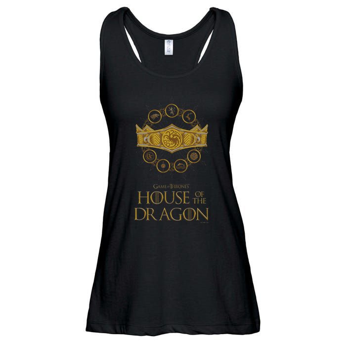 House of the Dragon Group Shot House Crests Crown V2 Ladies Essential Flowy Tank