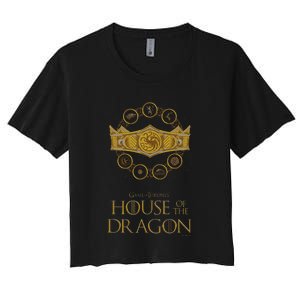 House of the Dragon Group Shot House Crests Crown V2 Women's Crop Top Tee