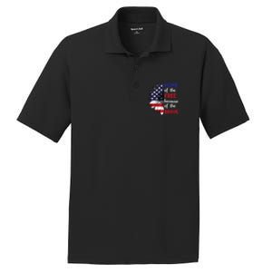 Home Of The Free Because Of The Brave Sunflower Usa Flag Gift PosiCharge RacerMesh Polo