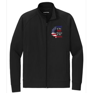 Home Of The Free Because Of The Brave Sunflower Usa Flag Gift Stretch Full-Zip Cadet Jacket