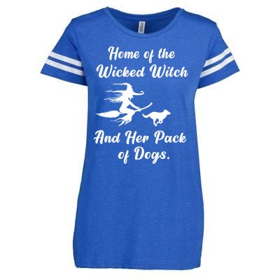 Home Of The Wicked Witch And Her Pack Of Dog Funny Halloween Enza Ladies Jersey Football T-Shirt