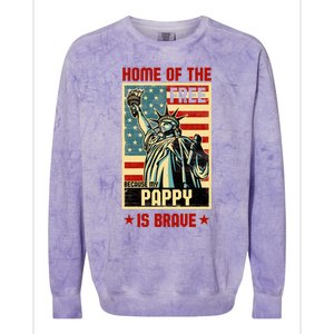 Home Of The Free Because My Pappy Is Brave Patriotic Dad Cute Gift Colorblast Crewneck Sweatshirt