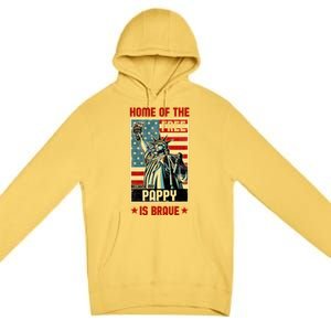 Home Of The Free Because My Pappy Is Brave Patriotic Dad Cute Gift Premium Pullover Hoodie