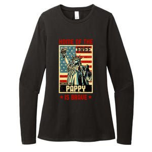 Home Of The Free Because My Pappy Is Brave Patriotic Dad Cute Gift Womens CVC Long Sleeve Shirt