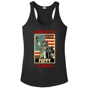 Home Of The Free Because My Pappy Is Brave Patriotic Dad Cute Gift Ladies PosiCharge Competitor Racerback Tank