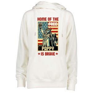 Home Of The Free Because My Pappy Is Brave Patriotic Dad Cute Gift Womens Funnel Neck Pullover Hood