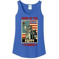 Home Of The Free Because My Pappy Is Brave Patriotic Dad Cute Gift Ladies Essential Tank