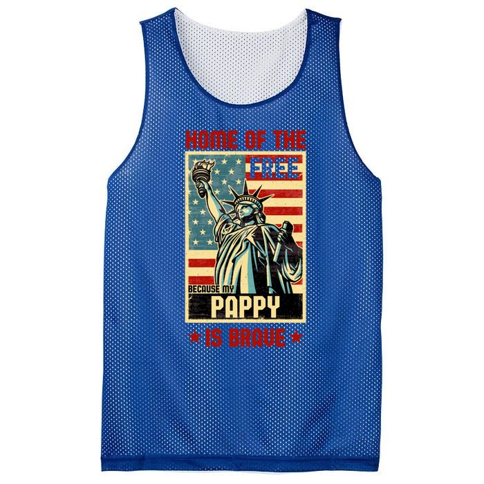 Home Of The Free Because My Pappy Is Brave Patriotic Dad Cute Gift Mesh Reversible Basketball Jersey Tank