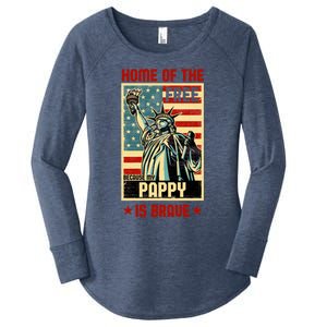 Home Of The Free Because My Pappy Is Brave Patriotic Dad Cute Gift Women's Perfect Tri Tunic Long Sleeve Shirt