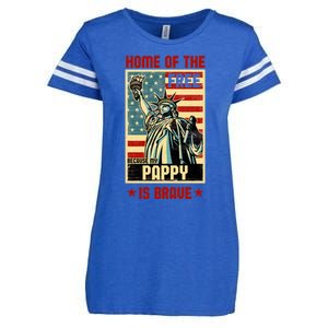 Home Of The Free Because My Pappy Is Brave Patriotic Dad Cute Gift Enza Ladies Jersey Football T-Shirt