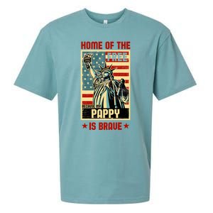 Home Of The Free Because My Pappy Is Brave Patriotic Dad Cute Gift Sueded Cloud Jersey T-Shirt