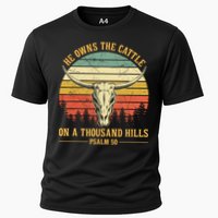 He Owns The Cattle On A Thousand Hills Bull Skull Christian Performance Shirt