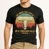 He Owns The Cattle On A Thousand Hills Bull Skull Christian Performance Shirt