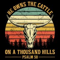 He Owns The Cattle On A Thousand Hills Bull Skull Christian Backpack