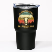He Owns The Cattle On A Thousand Hills Bull Skull Christian Tumbler