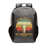 He Owns The Cattle On A Thousand Hills Bull Skull Christian Vector Backpack