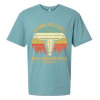 He Owns The Cattle On A Thousand Hills Bull Skull Christian Sueded Cloud Jersey T-Shirt