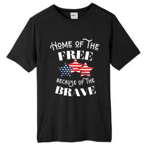 Home Of The Free Because Of The Brave Patriotic Flag Tall Fusion ChromaSoft Performance T-Shirt