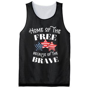 Home Of The Free Because Of The Brave Patriotic Flag Mesh Reversible Basketball Jersey Tank