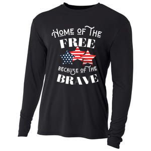 Home Of The Free Because Of The Brave Patriotic Flag Cooling Performance Long Sleeve Crew