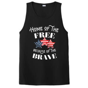 Home Of The Free Because Of The Brave Patriotic Flag PosiCharge Competitor Tank