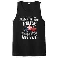 Home Of The Free Because Of The Brave Patriotic Flag PosiCharge Competitor Tank