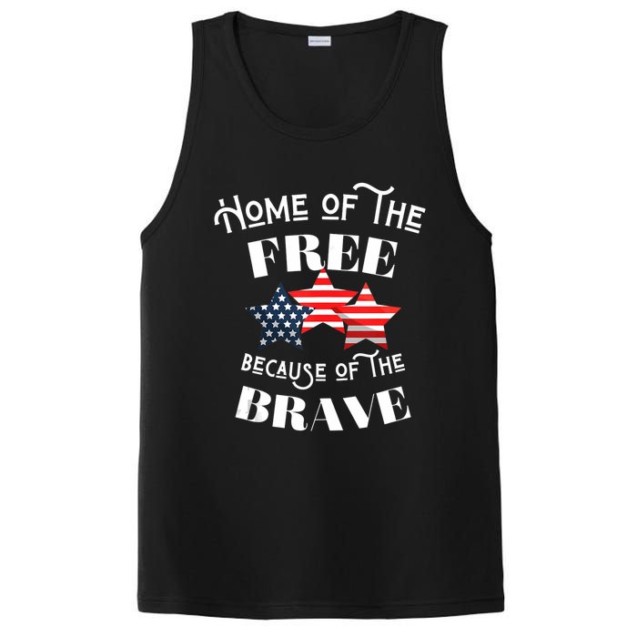 Home Of The Free Because Of The Brave Patriotic Flag PosiCharge Competitor Tank