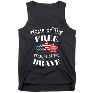 Home Of The Free Because Of The Brave Patriotic Flag Tank Top