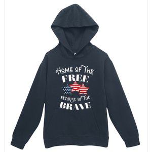 Home Of The Free Because Of The Brave Patriotic Flag Urban Pullover Hoodie