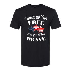 Home Of The Free Because Of The Brave Patriotic Flag Softstyle CVC T-Shirt