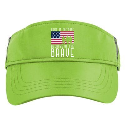 Home Of The Free Because Of The Brave Us Flag Proud Veteran Funny Gift Adult Drive Performance Visor