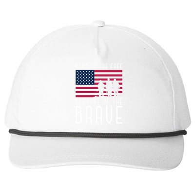 Home Of The Free Because Of The Brave Us Flag Proud Veteran Funny Gift Snapback Five-Panel Rope Hat