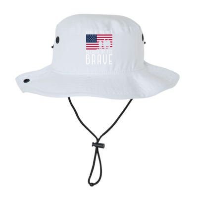 Home Of The Free Because Of The Brave Us Flag Proud Veteran Funny Gift Legacy Cool Fit Booney Bucket Hat