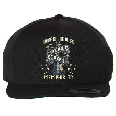 Home Of The Blues Beale Street Memphis Musician Guitarist Wool Snapback Cap