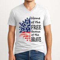 Home of the Free Because Brave 4th of July Armed Forces Day V-Neck T-Shirt