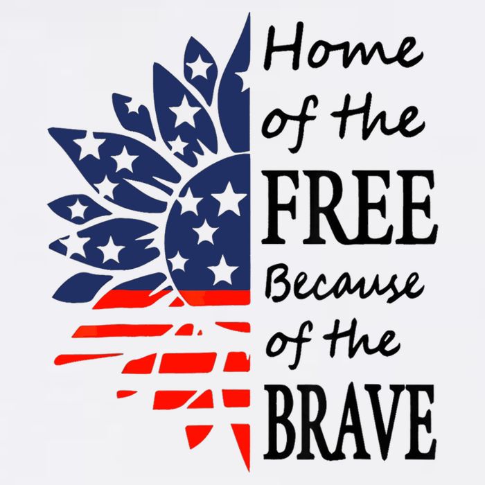 Home of the Free Because Brave 4th of July Armed Forces Day Sustainable Bucket Hat