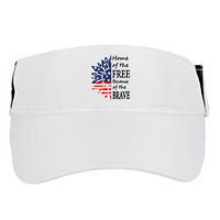 Home of the Free Because Brave 4th of July Armed Forces Day Adult Drive Performance Visor