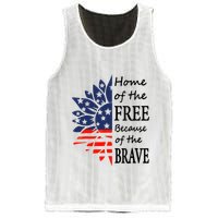 Home of the Free Because Brave 4th of July Armed Forces Day Mesh Reversible Basketball Jersey Tank
