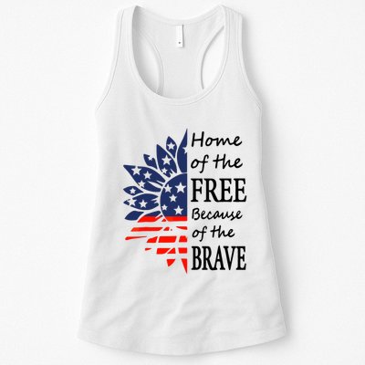 Home of the Free Because Brave 4th of July Armed Forces Day Womens Tank Top