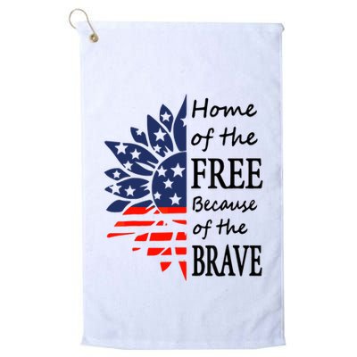 Home of the Free Because Brave 4th of July Armed Forces Day Golf Towel